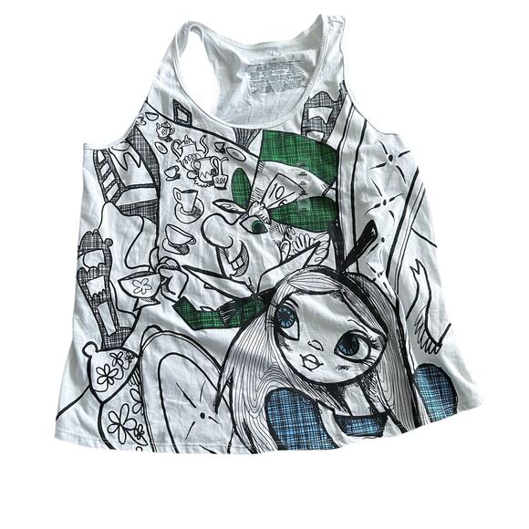 Authentic Disney Store Alice Wonderland Mad Hatter Tank Top Women 2XL XXL NWT - Picture 1 of 5